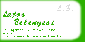 lajos belenyesi business card